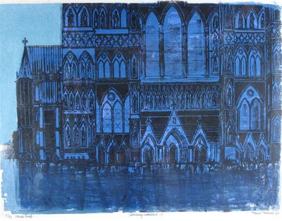 Appraisal: Robert Taverner - Salisbury Cathedral II Signed dated titled inscribed