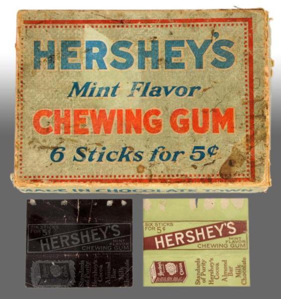 Appraisal: Hershey's Gum Box with Wrappers Description Some paper loss to