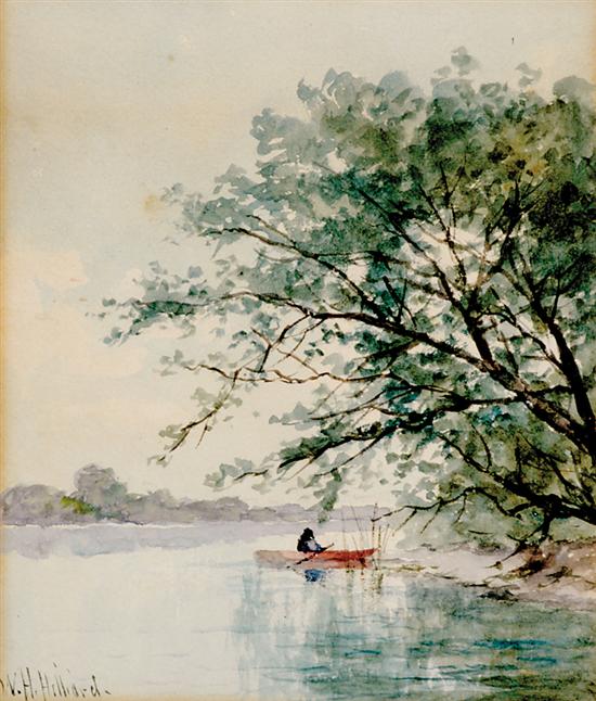 Appraisal: William Henry Hillard Indiana New York - RIVER SCENE WITH