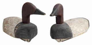 Appraisal: Pair Large Wood Canvasback Drake Decoys and Pair Snowshoes American