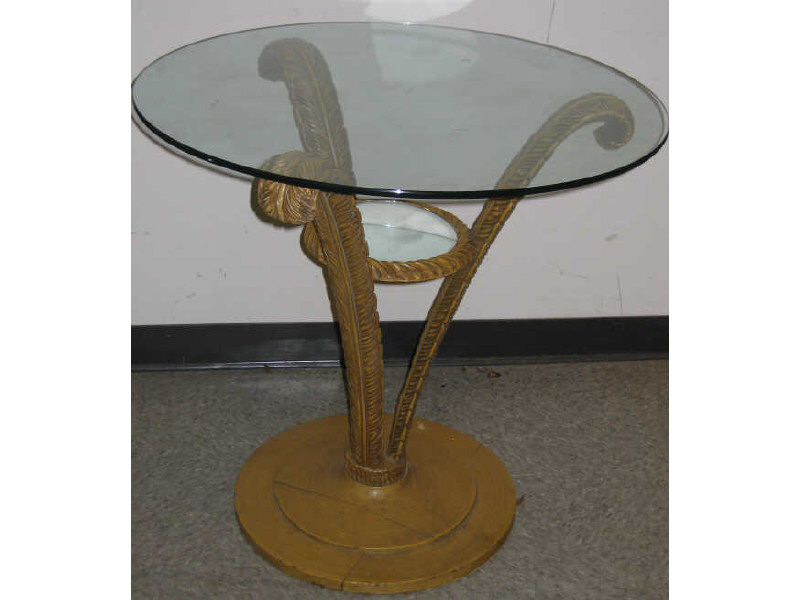 Appraisal: EDWARD PLUME STYLE CENTER TABLE tripod support over a circular