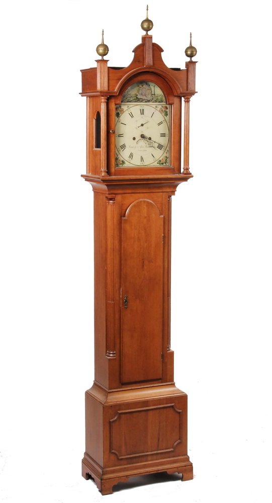 Appraisal: NEW HAMPSHIRE TALL CLOCK - Cherry Case Tall Clock by