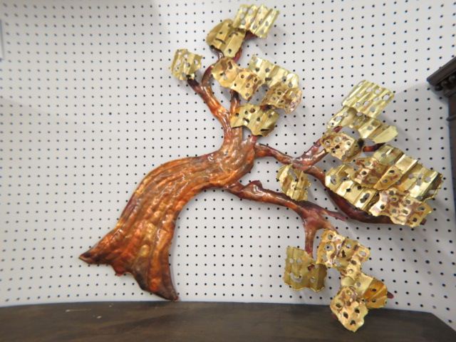 Appraisal: Curtis Jere Metalwork Sculpture tree of life copper brass approx