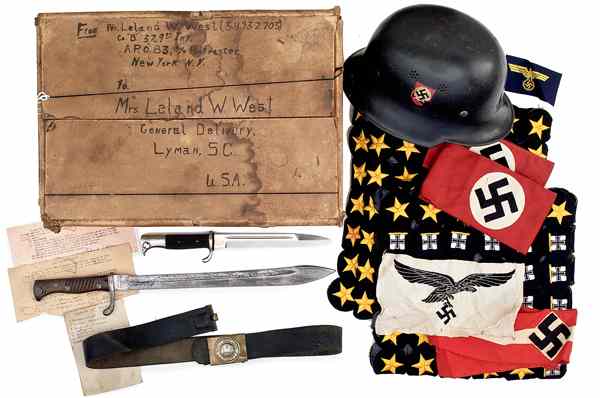 Appraisal: German WWII Vet Bring Back Box with Capture Papers Large