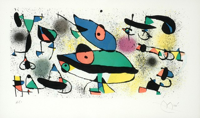 Appraisal: Joan Miro - Sculpture I lithograph initialled 'H C '