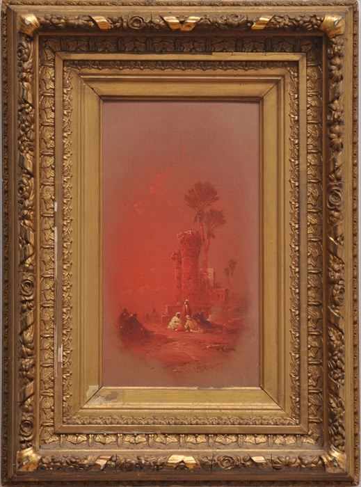 Appraisal: GEORGE WASHINGTON NICHOLSON - SUNSET BEHIND THE RUINS Oil on