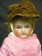 Appraisal: TURNED HEAD BISQUE Solid dome head with original wig painted