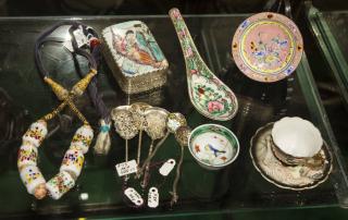 Appraisal: Asian Items Enamel China Metal and Glass