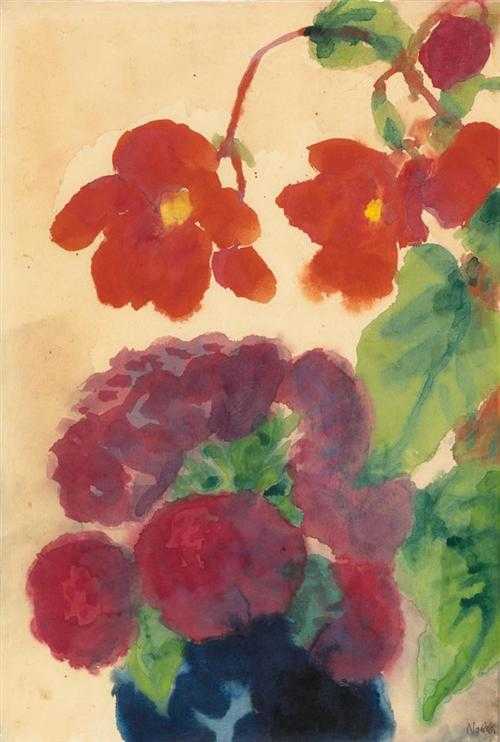 Appraisal: NOLDE EMIL Nolde - Seeb ll Flowers Circa Watercolour on