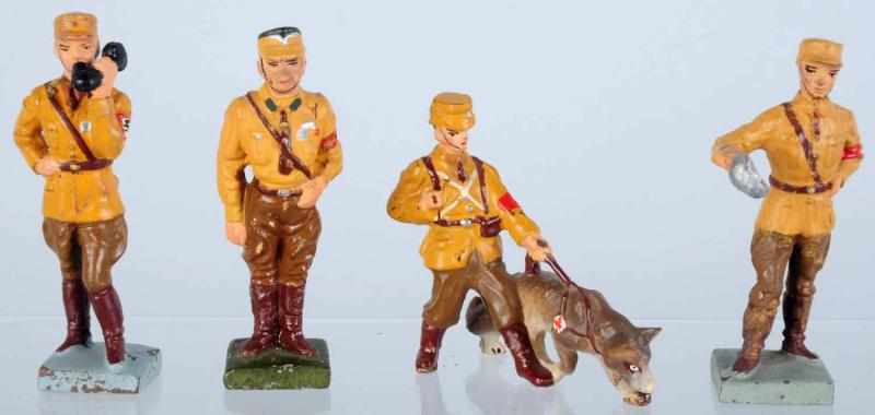 Appraisal: Lot of Lineol SA Figures Dog handler is a smaller