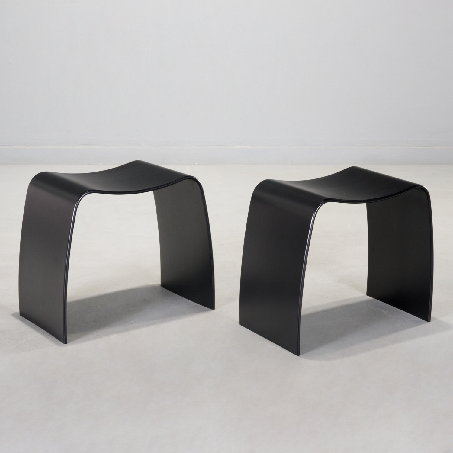 Appraisal: JORGEN MOLLER PAIR BENTWOOD 'M TABURET' STOOLS Late th c