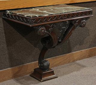 Appraisal: English mahogany console table English mahogany console table late th