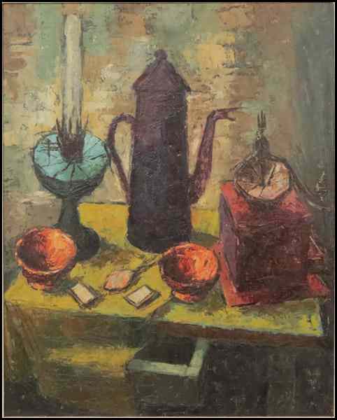 Appraisal: ARTIST UNKNOWN TH CENTURY STILL LIFE OF A CANDLESTICK COFFEE