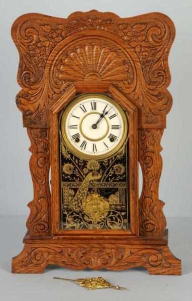 Appraisal: Sessions Time Strike Gingerbread Shelf Clock Description With pendulum Condition