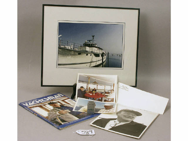 Appraisal: Photograph of John Wayne's yacht Wild Goose by Tom Kane