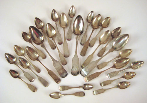 Appraisal: Twenty-six American coin silver spoons th th c to include