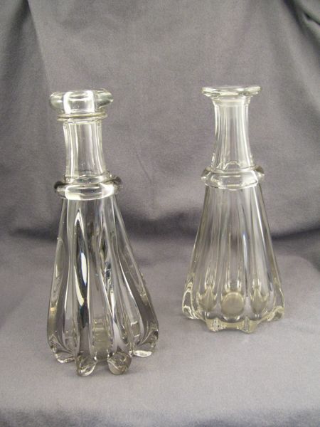 Appraisal: - Pittsburgh Glass Decanters Two early pillar mold decanters from