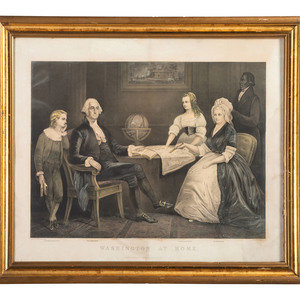 Appraisal: A Currier and Ives Chromolithograph of Washington at Home after