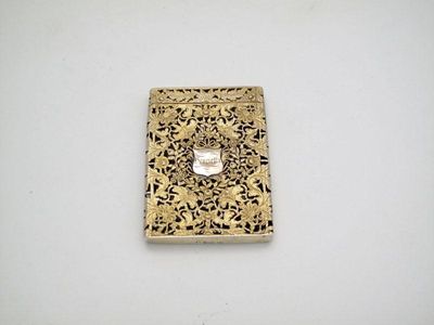 Appraisal: An early Victorian silver-gilt card case by Taylor and Perry