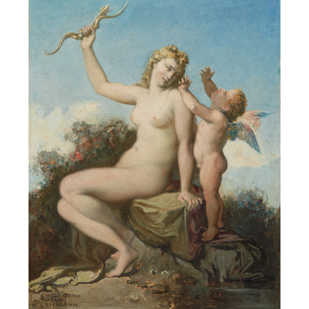 Appraisal: Henri Lehmann French - Venus and Cupid Dedicated A Madame