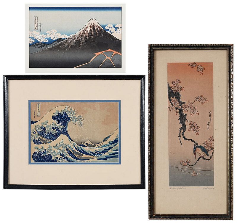 Appraisal: Katsushika Hokusai Japanese - two prints from the series Fugaku