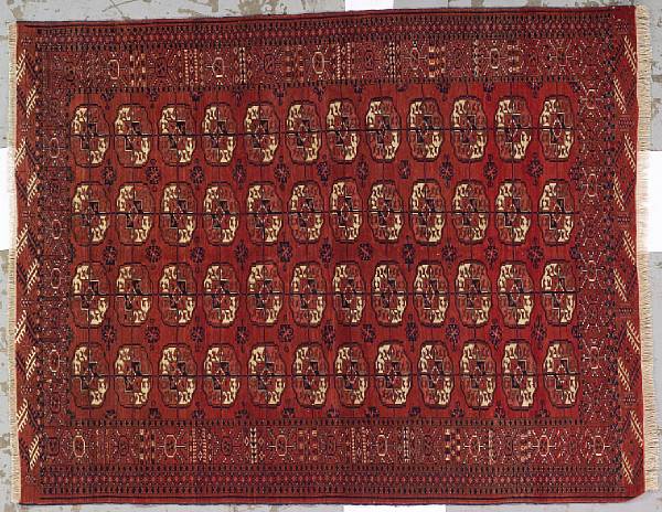 Appraisal: A Turkoman carpet Turkestan late th century size approximately ft