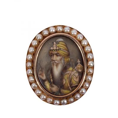 Appraisal: th Century Company School Portrait Miniature of Ranjit Singh watercolour