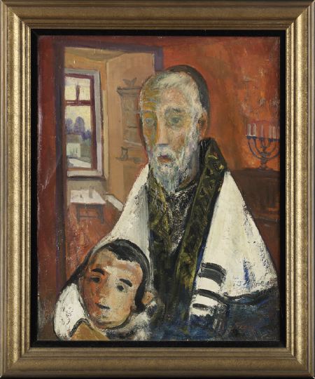 Appraisal: Frederick B Serger Czechoslovakian American - Rabbi and Child oil