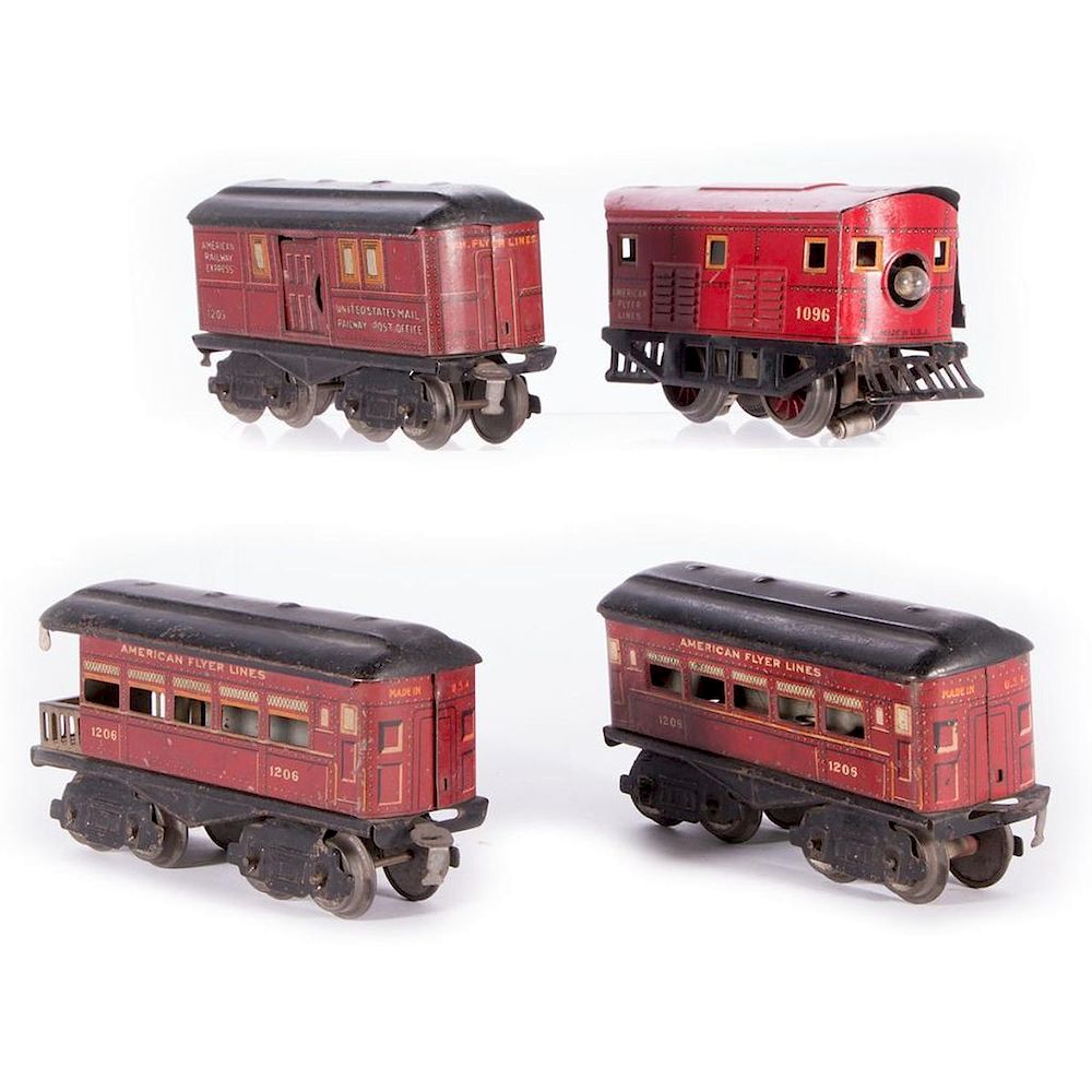 Appraisal: AF Prewar O Gauge Locomotive and Passenger Car Lot AF