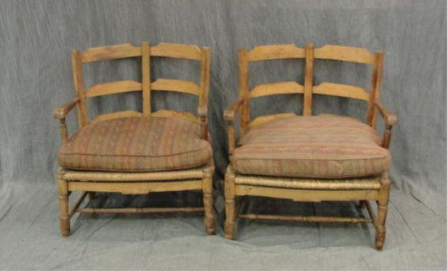 Appraisal: Pair of Period Antique Provincial Chairs From a Park Avenue