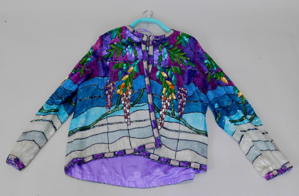 Appraisal: An elaborate sequin jacket embroidered with leaves flowers etc label