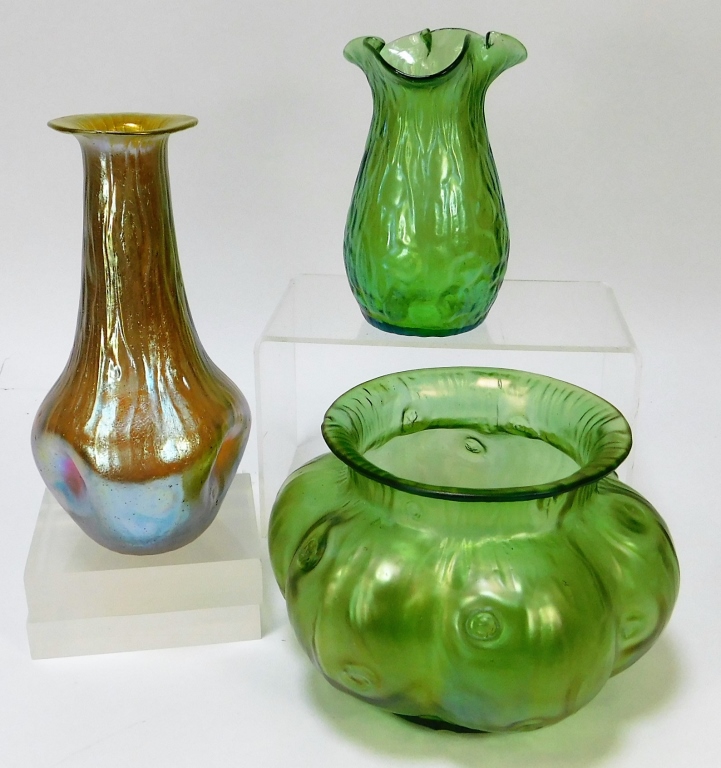 Appraisal: PC LOETZ RUSTICANA BOHEMIAN ART GLASS VASES Bohemia th CenturyLot