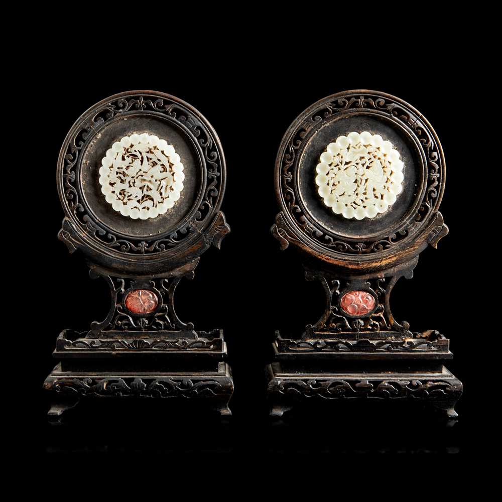 Appraisal: PAIR OF WHITE JADE PLAQUES QING DYNASTY TH CENTURY each