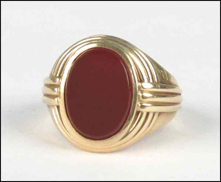 Appraisal: KARAT YELLOW GOLD AND CARNELIAN RING Condition No Specific Condition