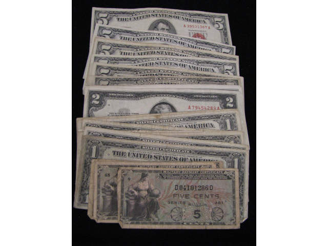 Appraisal: Paper Money Lot military payment certificates silver certificates notes notes