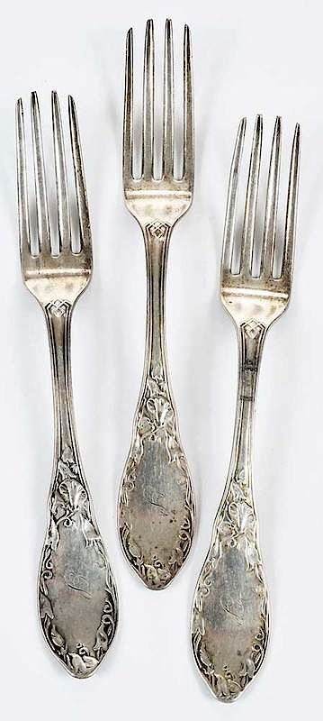 Appraisal: Ten New York City Coin Silver Forks American th century