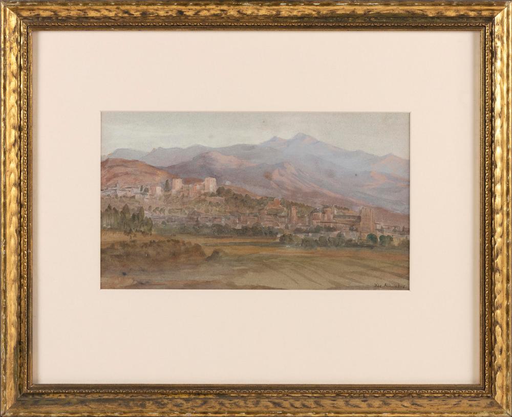 Appraisal: CONTINENTAL SCHOOL EARLY TH CENTURY ALHAMBRA WATERCOLOR ON PAPER X