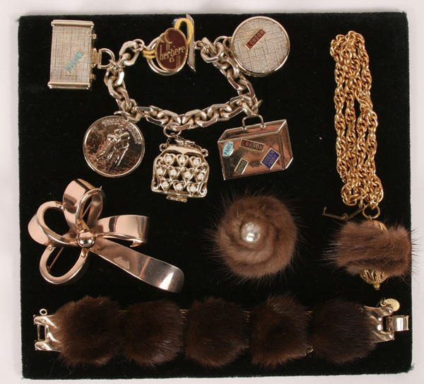 Appraisal: Lot of pieces vintage costume Glamour jewelry Bergere travel charm