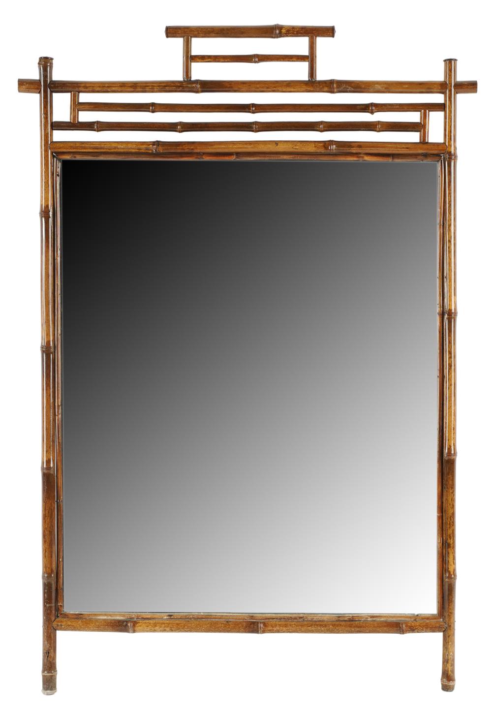 Appraisal: BAMBOO WALL MIRRORwith flat mirror plate Provenance The Estate of