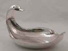 Appraisal: A stylish silver plated bowl formed as a swan x