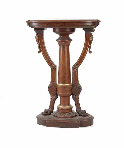 Appraisal: Renaissance revival walnut pedestal ca h w d