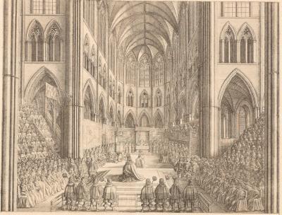 Appraisal: David Loggan British - The Coronation of Charles II engraving