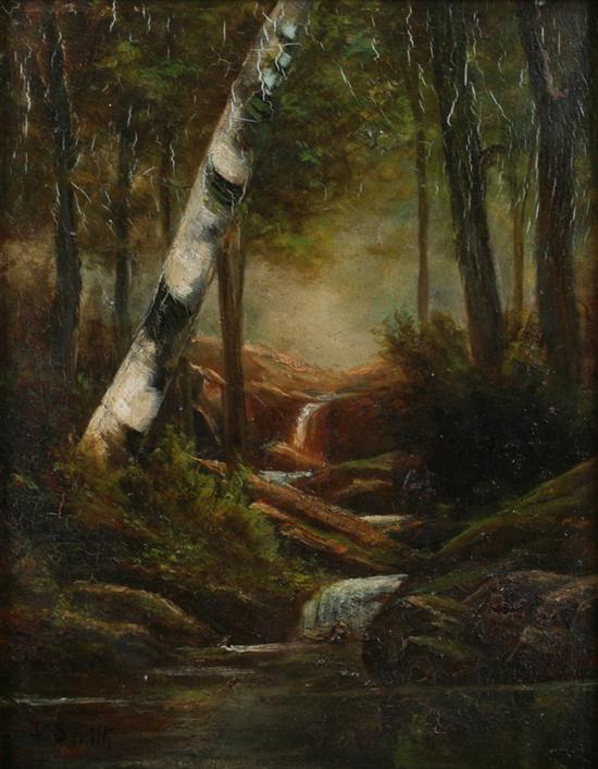 Appraisal: F SMITH American th th century BIRCH TREE AT CREEK'S