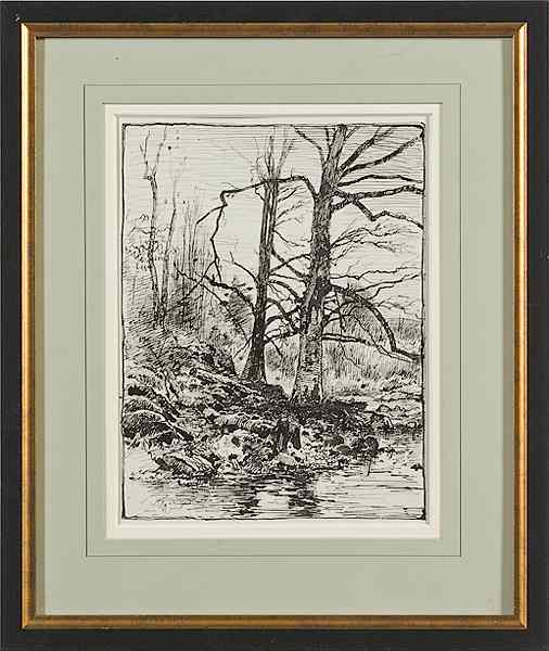 Appraisal: Pen and Ink Drawing by Arthur Parton Arthur Parton American