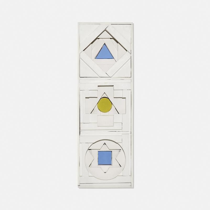 Appraisal: George Ortman White Totem George Ortman White Totem lacquered wood