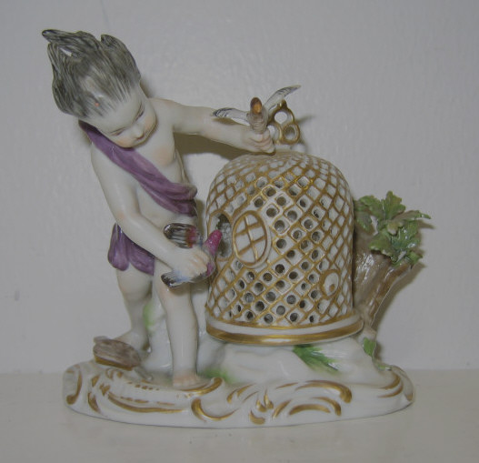 Appraisal: MEISSEN STYLE EMBLEMATIC OF AIR GROUP Porcelain figural group of