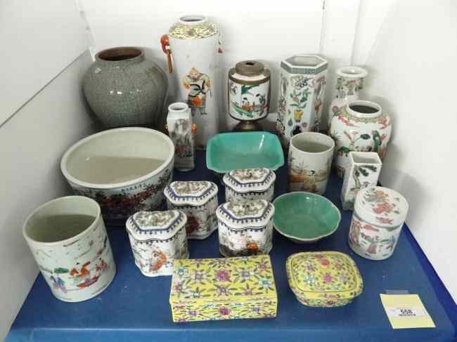 Appraisal: Lot misc pcs Asian porcelain including covered dishes vases bowls