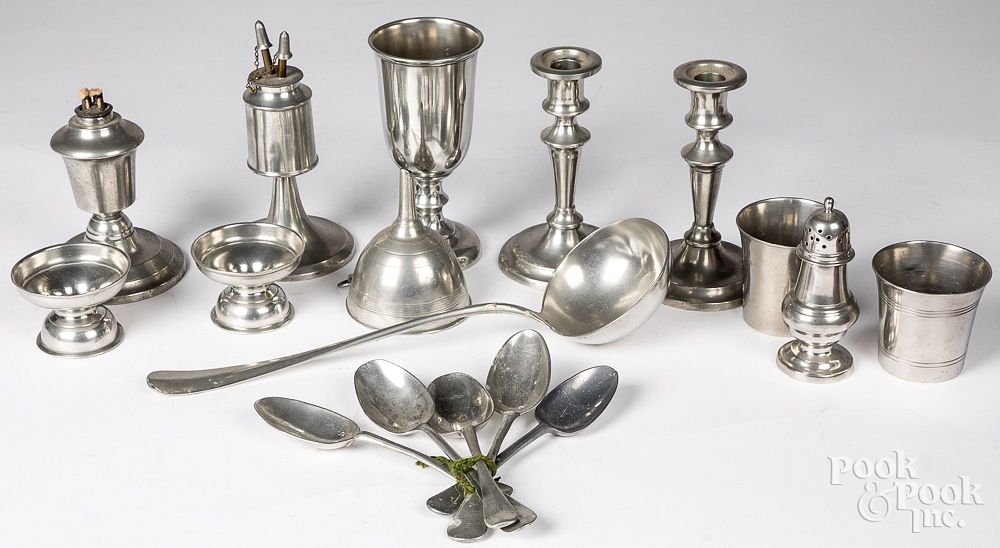 Appraisal: Group of miscellaneous pewter tablewares Group of miscellaneous pewter tablewares