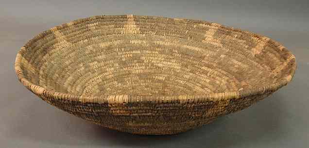 Appraisal: Large woven Indian basket dia