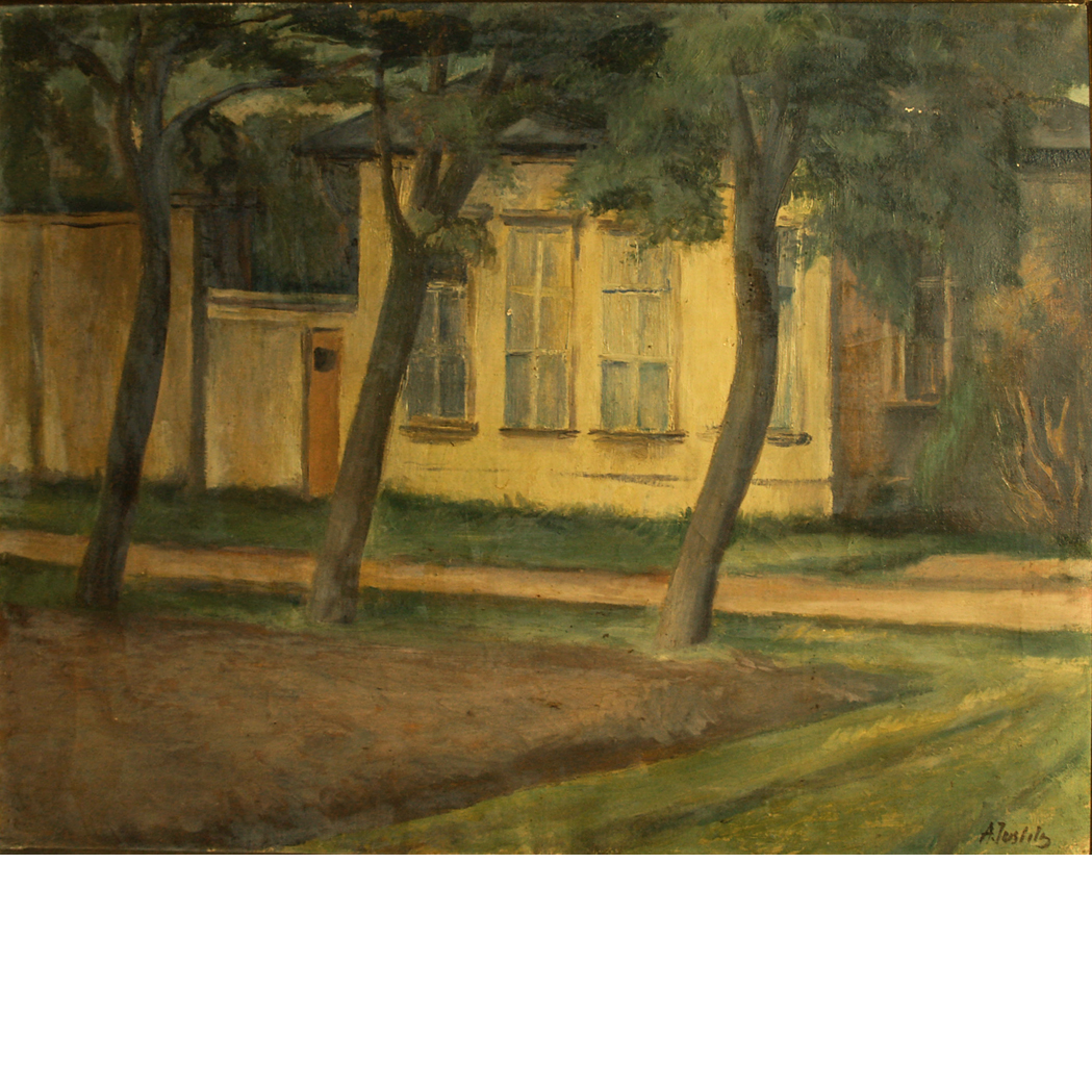 Appraisal: Alfred Justitz German - View of a House and Trees